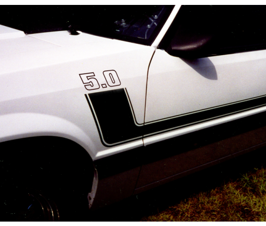 1979-93 Mustang Side L-Stripe kit - 5.0 Numeral